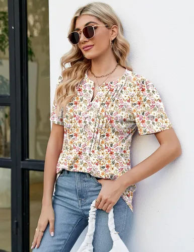 Miniatura 5 de LUYAA Blusas casuales de manga larga para mujer, túnica elegante, cuello en V, botones, ropa de oficina, otoño e invierno