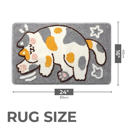 Miniatura 2 de Bonita alfombra de baño de 16 x 24 pulgadas para baño y dormitorio, antideslizante, absorbente, de microfibra suave, lavable a máquina, alfombra
