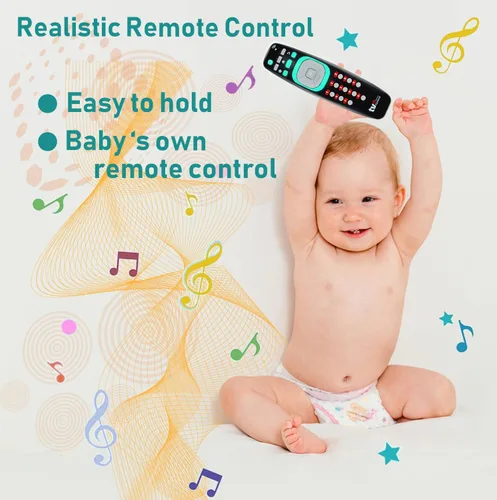 Miniatura 6 de Juguete de control remoto para bebé, juguete de control remoto de TV, juguetes musicales con luces y sonidos para bebés de 12 a 36 meses