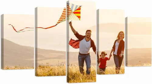 Miniatura 10 de LZIMU Impresiones en lienzo personalizadas de 5 paneles, personaliza tu foto en lienzo para decoración del hogar