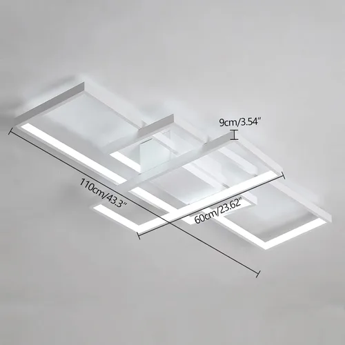 Miniatura 4 de OUKANING Lámpara de techo LED moderna de 43 pulgadas, lámpara geométrica de montaje empotrado, lámpara de 3 colores con control remoto, lámpara