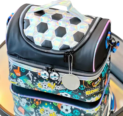 Miniatura 2 de Bolsa de almuerzo aislada de doble piso para niños, bolsa de comida grande para el regreso a la escuela, para niños, niñas, hombres y mujeres