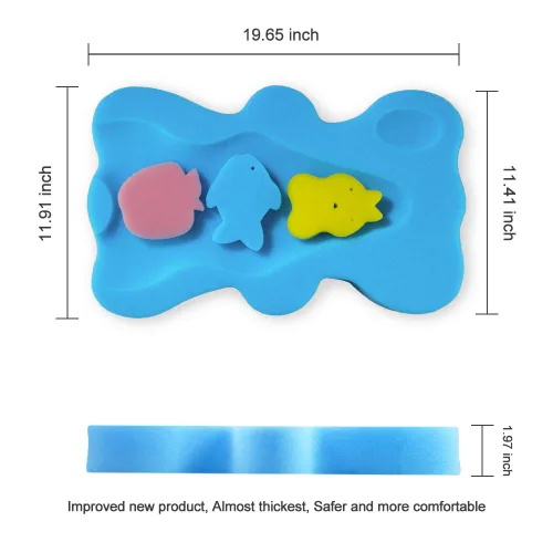 Miniatura 4 de Esponja de baño infantil suave antideslizante alfombra de baño para bebés recién nacidos sin olor (azul)