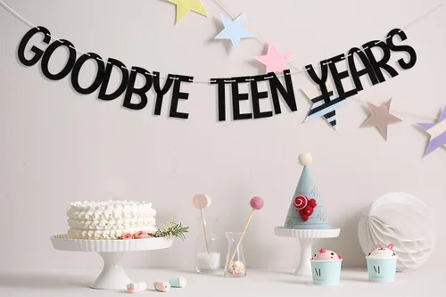 Miniatura 3 de Cartel de "Goodbye Teen Years", decoraciones de cumpleaños número 20 y fabuloso, suministros de decoración de fiesta de aniversario de 20 años