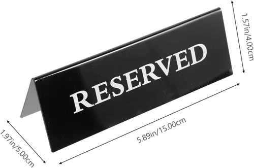 Miniatura 3 de SOLUSTRE Señales de mesa reservadas de acrílico para sillas de boda de restaurante, 2 uds