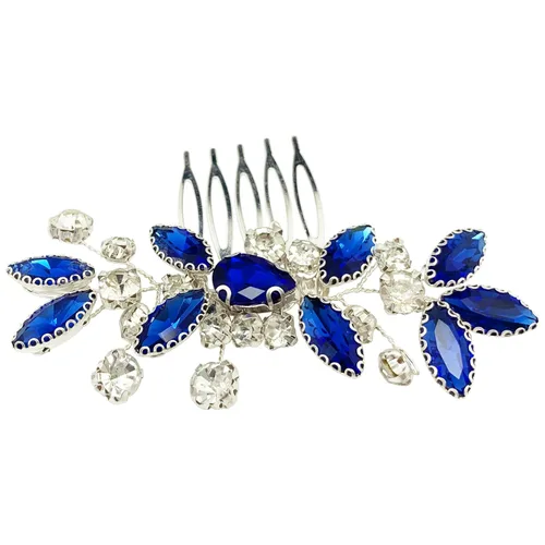 Miniatura 3 de Peine de pelo de novia de cristal plateado para novia, accesorios para el cabello de novia, fiesta de graduación, pieza de pelo para mujeres y niñas