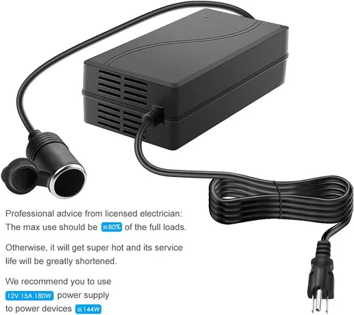 Miniatura 7 de SHNITPWR Adaptador de convertidor de CA a CC 110 V a 12 V Convertidor 180 W 15 A encendedor de cigarrillos de coche enchufe 100 ~ 240 V CA a CC 12