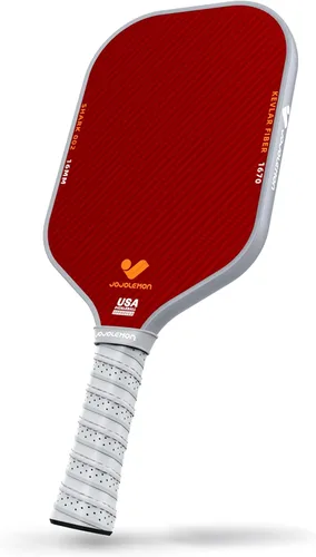 JOJOLEMON Paletas de pickleball, pala de fibra de carbono con un núcleo de polímero Shark Power de 0.63 pulgadas, las raquetas de pickleball Rojo