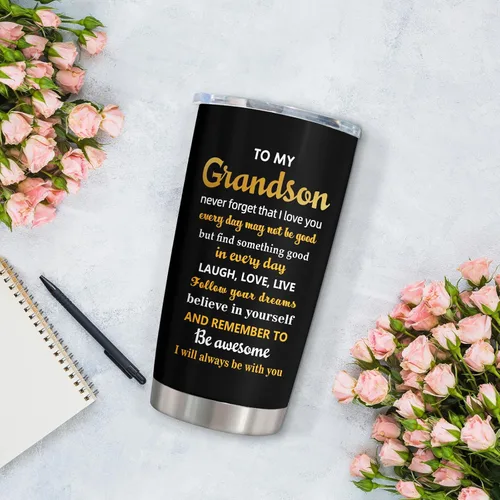 Miniatura 5 de Muilzon Regalos para Nieto Vasos de café de 20 onzas – Regalos de graduación, Navidad, cumpleaños para nieto de parte de la abuela y el abuelo