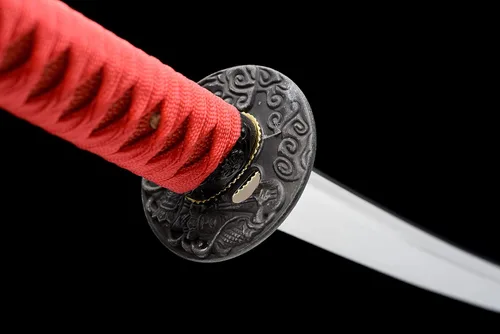 Miniatura 3 de Espada samurai hecha a mano, acero al carbono 1060, muy afilada, juego de Katana real (negro)