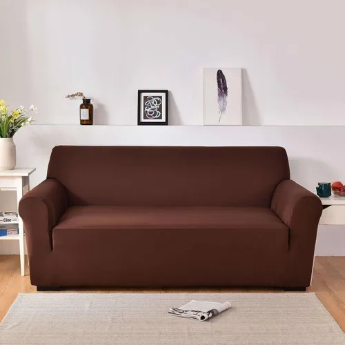 Miniatura 7 de Funda elástica para sofá, funda de sofá de elastano, suave, antideslizante, con parte inferior elástica, lavable para sala de estar, beige, pequeña
