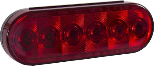 Miniatura 9 de Buyers Products - Kit de luz de parada/giro/cola ovalada roja de 6 pulgadas con 6 LED, incluye ojal y enchufe