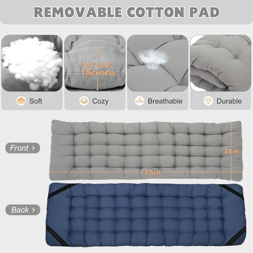 Miniatura 4 de ABORON Catre de Camping para Adultos de 28" Extra Ancho, Resistente 1200D Oxford Catre para Dormir, Cama de Campamento Plegable Portátil con Gris