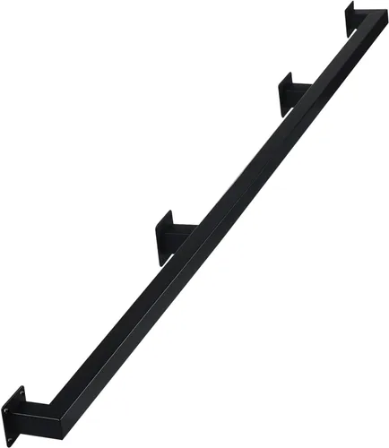 Miniatura 10 de Barandilla de escalera para escaleras interiores, kit de barra de agarre moderno de 4 pies con acabado negro mate, barandillas antideslizantes