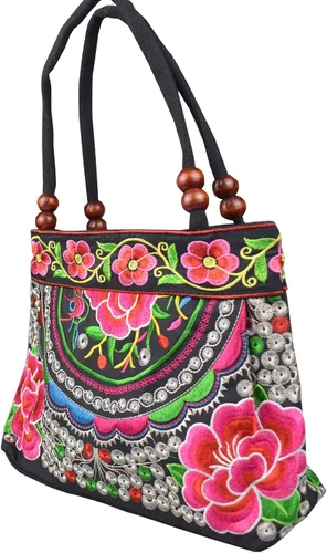 Miniatura 2 de Bolsos de hombro para mujer, estilo vintage, bordados, florales, para mujer