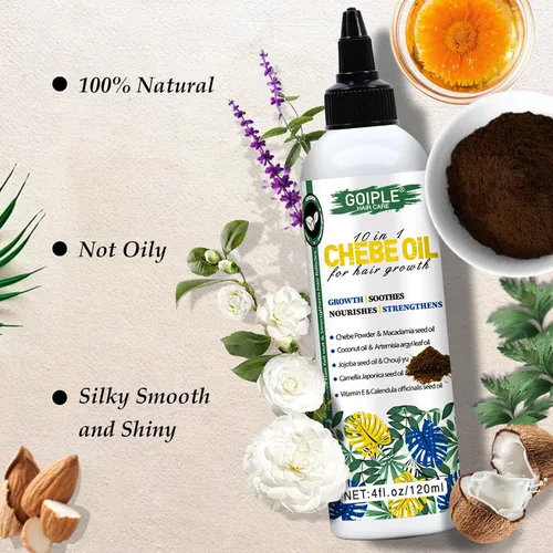 Miniatura 3 de WOZUTUNT 4 FL OZ Aceite natural de cabello Chebe para el crecimiento del cabello, hidratante para el cuero cabelludo, para todo tipo de cabello