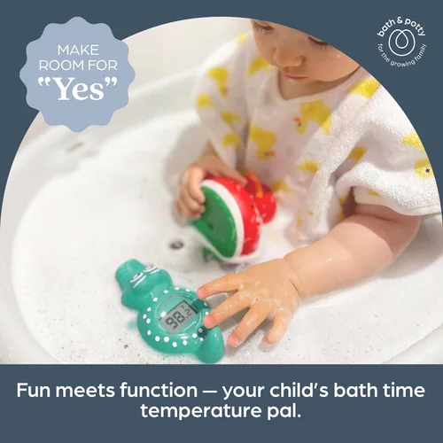 Miniatura 6 de Dreambaby Termómetro flotante de baño de cocodrilo, monitoreo de temperatura del agua para recién nacidos, bebés, niños pequeños, juguete