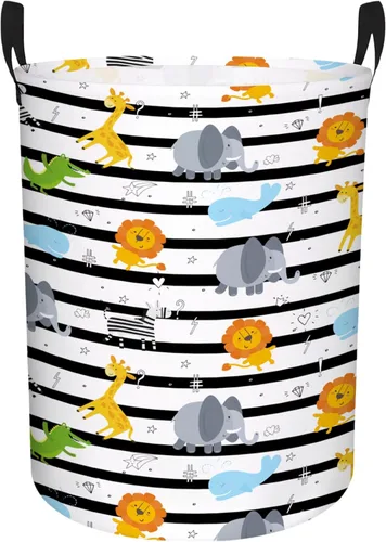 Cesta de lavandería para bebés y niños, bonito contenedor de almacenamiento impermeable, organizador de ropa apto para niños, caja de juguetes y