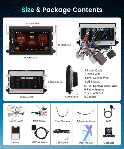 Miniatura 7 de Podofo Radio 2G 64G para Ford F150 F250 F350 Fusion Edge Explorer Expedition Car Stereo,7 pulgadas 1080p IPS pantalla táctil F-150 estéreo