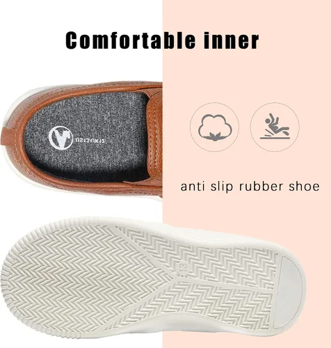 Miniatura 2 de HOMEHOT Zapatos deportivos de vestir casuales para niños, mocasines de piel sintética (niños pequeños, niños grandes, niños pequeños)