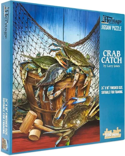 Miniatura 8 de William Bock - Rompecabezas de 550 piezas para adultos - Blue Crab Bay - Rompecabezas de playa para mujeres y hombres - Rompecabezas geniales - Arte