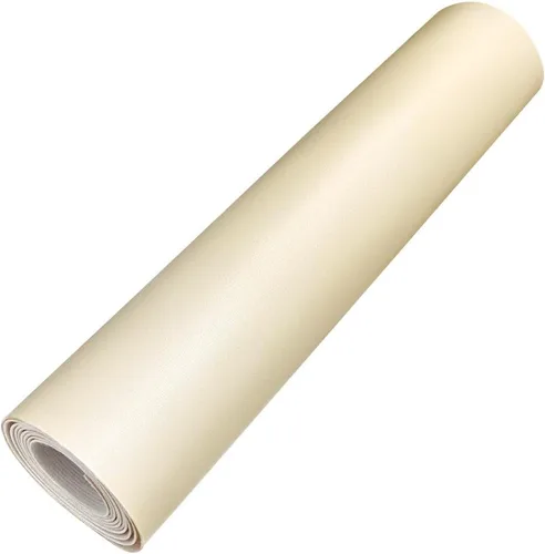 Miniatura 3 de HYANG - Hojas de piel sintética de color liso beige, 1 rollo de 12 x 53 pulgadas, piel sintética ideal para hacer proyectos de manualidades hechos a