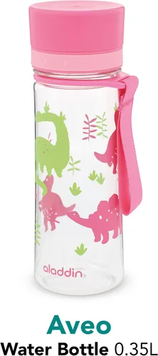 Miniatura 2 de Aladdin My First Aveo - Botella de agua para niños de 0.35 L con gráficos rosados, a prueba de fugas, amplia apertura para un fácil llenado, sin