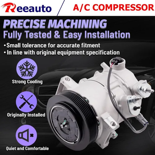Miniatura 4 de Compresor de aire acondicionado A/C compatible con Je-ep Compass Patriot 2009-2017 Calibre 2009-2012 AC Compresor L4 1.8L 2.0L 2.4L Reemplazar