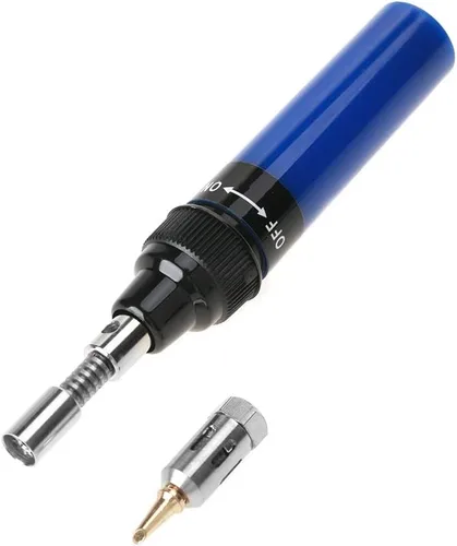 Soldador de butano inalámbrico y mini bolígrafo de antorcha – Pistola de soldadura de soplete de gas para productos electrónicos y circuitos de Azul