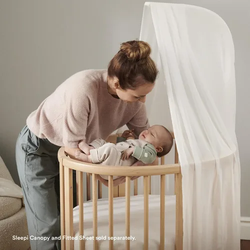 Miniatura 5 de Stokke Sleepi Mini Bundle V3, gris brumoso, incluye Sleepi Mini V3, colchón y barra de cortina, adecuado para edades de 0 a 5 años, ajustable