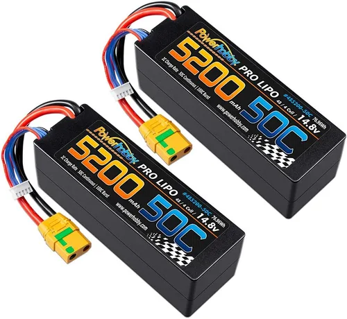 Miniatura 2 de Powerhobby 4S 14.8V 5200mAh 50C-100C Lipo - Carcasa rígida para batería de 4 celdas con enchufe XT90 (paquete de 2) se adapta a: Arrma Kraton Typhon