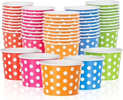 Miniatura 9 de MATICAN Tazas de papel para helado – 100 unidades de 4 onzas, cuencos desechables para postres para alimentos fríos o calientes, suministros