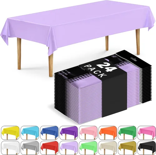Miniatura 8 de DecorRack 2 Manteles rectangulares de plástico libres de BPA, 54 x 108 pulgadas, mantel de mesa para comedor, mantel rectangular para fiestas