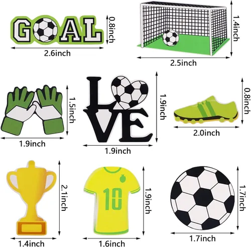 Miniatura 2 de Decoración para pastel de fútbol, 18 piezas, decoración de pastel de fútbol, portería, pasteles, cupcakes, figura de jugador de fútbol para hombres 3