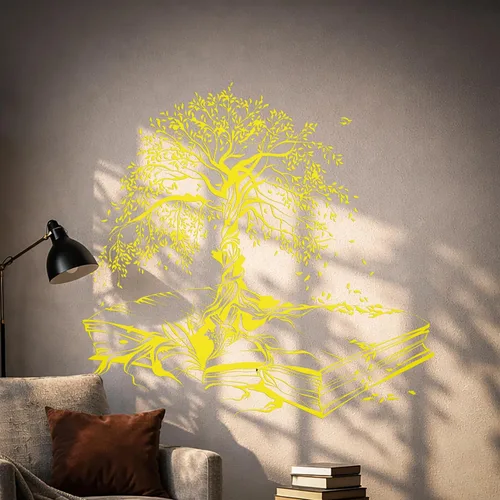Miniatura 14 de Vinilo adhesivo para pared, diseño de árbol de hojas, biblioteca de conocimiento, sala de lectura, decoración grande (ig5200)