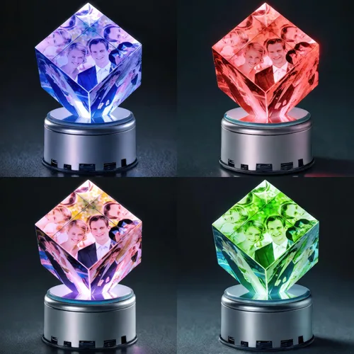 Miniatura 2 de Marco de fotos de cristal 3D personalizado para regalos del día del padre, marcos de fotos personalizados con fotos en color, regalos de aniversario