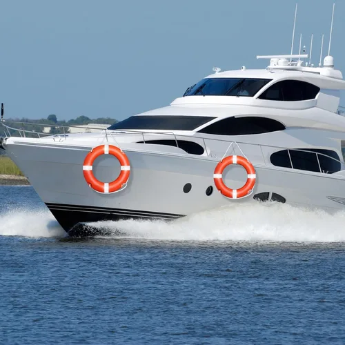 Miniatura 5 de Life Ring for Boating Safety - 23" and 28" Boat Safety Throw Rings with Reflective Strip and Grab Lines 22.8 in Naranja