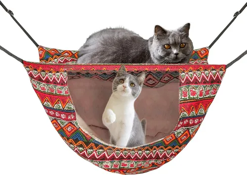 Hamaca tipo jaula para gatos, cama colgante suave para mascotas para gatitos, hurones, cachorros, conejos o mascotas pequeñas, cama colgante de