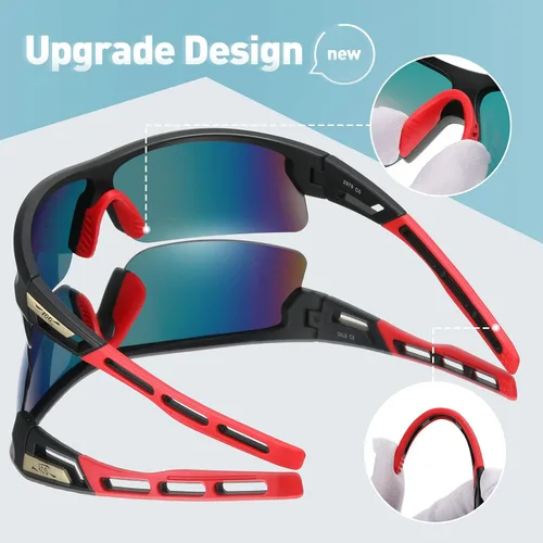 Miniatura 5 de Gafas de sol deportivas polarizadas para hombres y mujeres, TR90 UV 400, protección FHD lente ligera