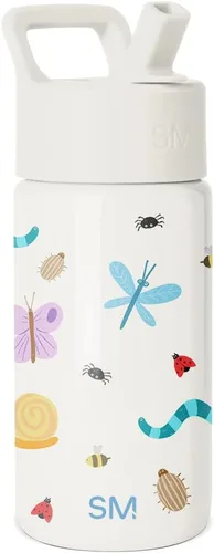 Miniatura 57 de Simple Modern Botella de agua para niños con tapa con pajilla, vaso aislado de acero inoxidable de 14 onzas para niños y a prueba de derrames