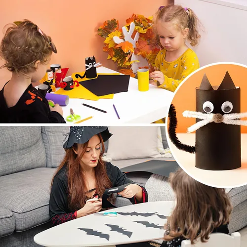 Miniatura 4 de 50 hojas de cartulina negra de 12 x 12 pulgadas, papel grueso de 80 libras, papel de construcción para invitaciones, manualidades, fabricación