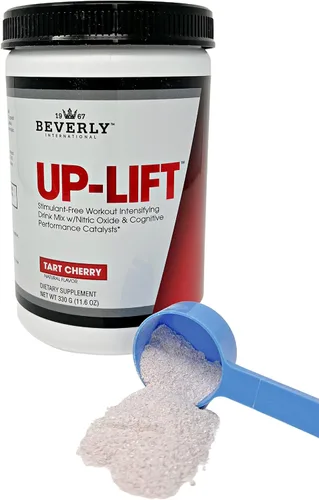 Beverly International Up-Lift libre de estimulantes 11.64 oz. Mezcla de bebida energética para entrenamiento con óxido nítrico y catalizadores de
