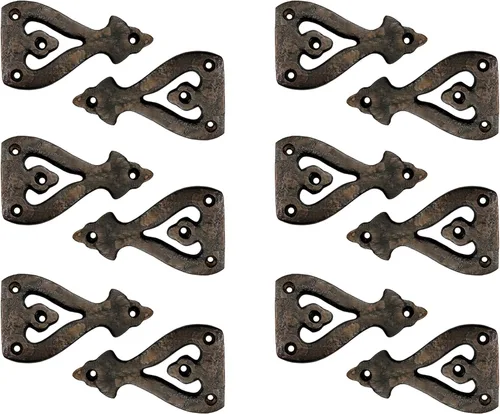 Miniatura 18 de Adonai Hardware Alleluia - Bisagras delanteras de hierro fundido antiguo (3.2 pulgadas x 10 unidades, negro mate) para puertas de granero, puertas