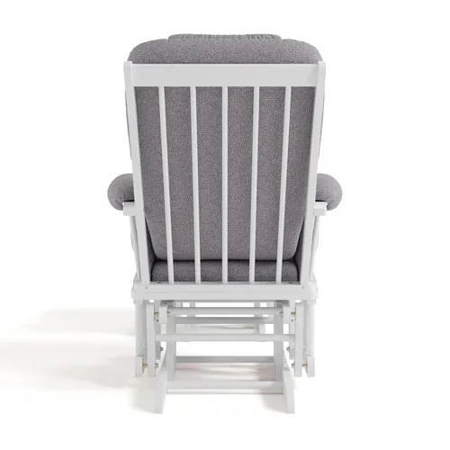 Miniatura 11 de Storkcraft Tuscany - Mecedora y otomana personalizada con almohada lumbar gratis (remolino blanco y gris pizarra) – Silla mecedora cómoda tapizada