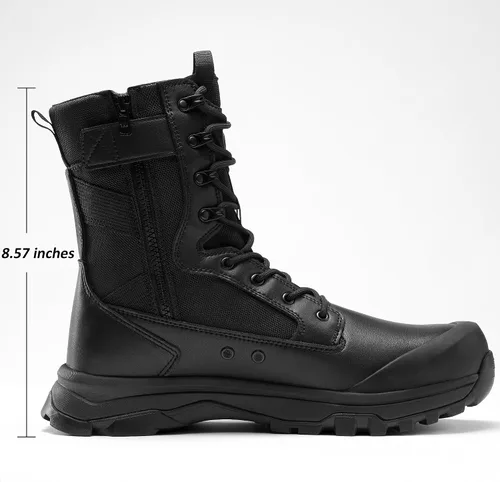 Miniatura 3 de Coostar Botas tácticas para hombre, ligeras, botas de combate militar, botas de trabajo con cremallera lateral, botas de motocicleta