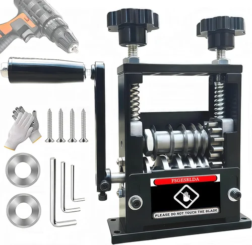 Máquina Peladora de Alambre Manual, Herramienta Peladora de Alambre Accionada por Taladro con Manivela Manual con 6 Canales y 5 Cuchillas, Negro