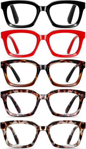 Miniatura 9 de Anteojos de lectura para mujer, bloqueo de luz azul, elegantes de gama alta, cuadrados, de gran tamaño, para lectura de computadora, bisagra