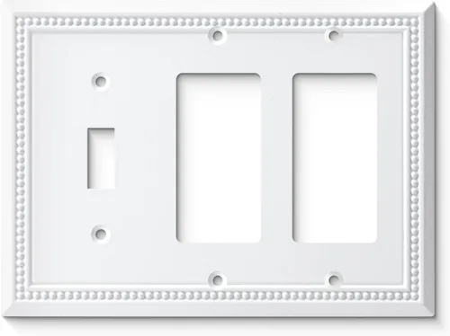 Miniatura 58 de Henne Bery Sunken Pearls - Placa de interruptor/placa de pared y cubierta de salida (decorador individual, 2 unidades, negro mate)