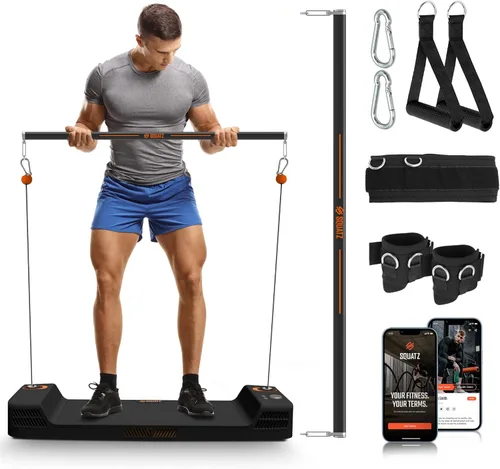 SQUATZ Apollo Board Mini: máquina de cable inteligente de resistencia de 150 libras, entrenador funcional para entrenamientos de cuerpo completo,