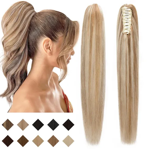 Miniatura 18 de SEGO Pinza de Gancho Extensión de Cola de Caballo Extensiones de Cabello Humano con Pinza para Cola de Caballo Extensiones de Cabello Real de Cola